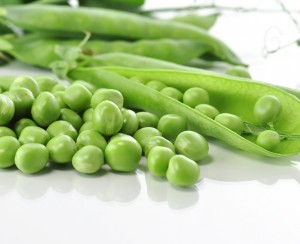 fresh green peas , close up